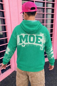 OEM Custom Men's Hoodies Knit Sweater Heavyweight Jacquard Streetwear Hoodie Private Label Wholesale Knitwear Factory - Product Image 2