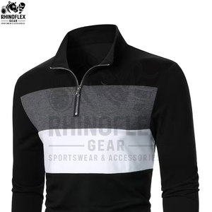 Excellent Quality Half-zip Versatile Short Sleeve O-neck Formal Knitted <b>Polyester</b> Cotton Layer Top Chest Pocket - Product Image 4