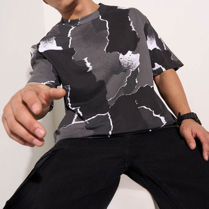 T-shirt 100% coton pour homme, coupe ample, imprimé, épaules tombantes, t-shirts de haute qualité, streetwear léger, t-shirts oversize pour homme - Product Image 2