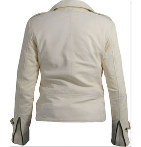 Chaquetas de cuero genuino para hombre en color beige o de color, impermeables, a prueba de viento, de corte ajustado, para invierno, estilo motociclista, enceradas. - Product Image 2