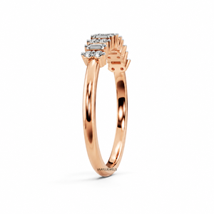 Anillo de Boda de Lujo con Diamantes Cultivados en Laboratorio, Corte Baguette y Redondo, Alternados, en Oro de 10K, 14K, 18K y Plata 925, 935, para Regalo de Aniversario - Product Image 3