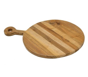 Planche à découper ronde avec poignée, surface lisse et épaisse, idéale pour couper, servir des pizzas et présenter élégamment en cuisine - Product Image 2