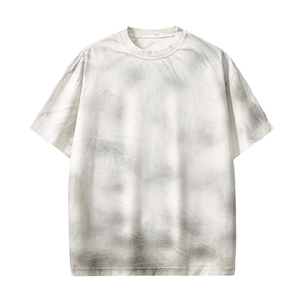 Men's Oversized <b>Tie</b>-Dye Short Sleeve T-Shirt O-Neck <b>Knitted</b> Casual Patterned Top - Product Image 1