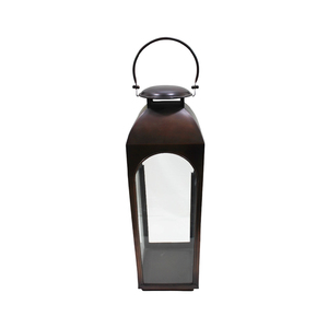 Ensemble moderne de 3 lanternes en acier inoxydable et verre biseauté de 5 mm avec finition bronze, idéal pour les mariages et Noël - Product Image 2