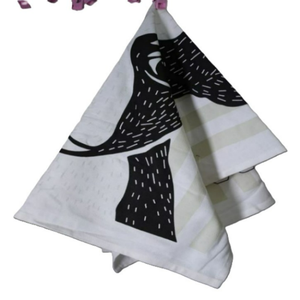 Serviette de cuisine en coton écologique personnalisée avec motif fleur d'oranger, torchon jetable réutilisable et logo personnalisé en gros - Product Image 3