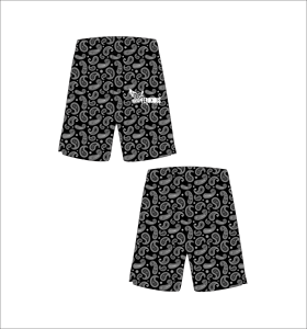 Ferocious <b>Men's</b> <b>Paisley</b> Print Board Shorts Plus Size Casual Elastic Waist Bermuda Shorts Right Leg Logo Wholesale OEM Custom - Product Image 1