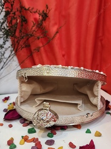 Ele Black Resin Clutch <b>Handbag</b> by LUXURY CRAFTS Evening Bag for Women and Girls' Party Wear - Product Image 5