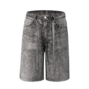 Shorts d'été pour hommes en tissu Oxford délavé à l'acide, 100 % coton, longueur genou, respirant, imperméable, avec cordon de serrage, personnalisable, design de créateur - Product Image 1