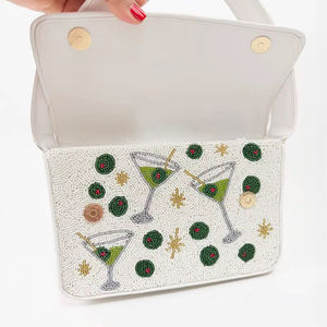 Sac à main décontracté en perles de verre multicolores certifiées MS Handicraft, poignée en perles, fait main en Inde, forme personnalisée, style baguette - Product Image 1