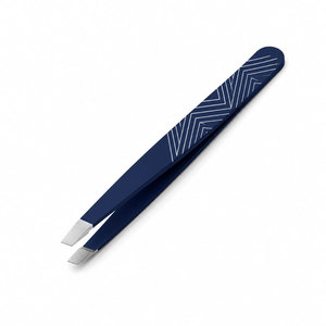 Pince à épiler bleue moderne avec design géométrique, pointe fine, en acier inoxydable, outil de toilettage de précision - Product Image 5