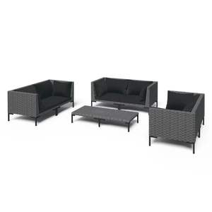 Conjunto de Muebles de Jardín Gris Oscuro con Cojines Negros - Product Image 2