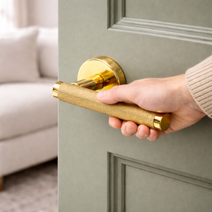 Ensemble de poignées de porte à mortaise en laiton, poignée à levier design pour portes en bois, quincaillerie de porte de luxe pour la maison, le bureau, l'hôtel, finition durable - Product Image 4