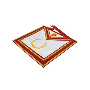 Tablier de chapitre Royal Arch en tissu blanc avec bordure en velours rouge et broderie dorée, personnalisable, de qualité supérieure, pour la vente en gros - Product Image 3