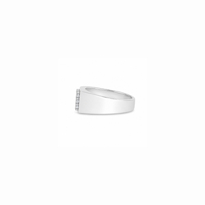 925 Sterling <b>Silver</b> CZ Pave Setting Geometric Ring Minimalist Unisex Everyday Wear - Product Image 3