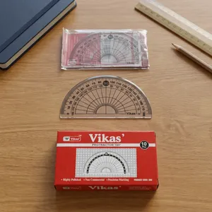 Regla de Medición de Ángulos de Plástico Vikas de 180 Grados, la Más Vendida, para Estudiantes, Uso Escolar en Geometría, Disponible para la Venta - Product Image 5