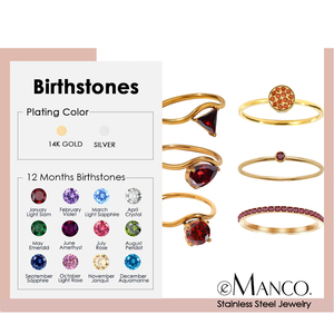 Anillo de Acero Inoxidable Clásico con Piedra de Nacimiento eManco para Mujer, Forma de Gota de Agua, Sin Decoloración, Joyería de Horóscopo al <span class=keywords><strong>por</strong></span> Mayor - Product Image 1