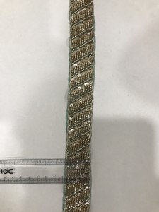 Exquisite Hand-Embellished Eco-Friendly Floral Fancy Romantic Scalloped Lace <b>Trim</b> Pearl Precision Beadwork Premium Sheer Mesh - Product Image 2