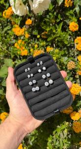 Pendientes de plata de ley 925 con diamantes de moissanita y cierre de rosca para mujeres y hombres, regalo de aniversario. - Product Image 4