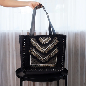Export Quality Beaded Embroidery Womens Tote <b>Bag</b> Stylish Fashionable Handmade Crochet Daily Use Whimsy Art Craft Custom Size - Product Image 1