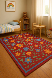 Alfombra Personalizable de Lana/Seda, Moderna, Hecha a Mano, Antideslizante, Apta para Mascotas, Abstracta, para Ejercicio, Oración, Sala de Estar, Bar, Varios Tamaños - Product Image 2