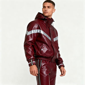 Nouveauté : Ensemble de survêtement en cuir pour homme, 2 pièces, haute qualité, style vintage, pour l'hiver, en vente en ligne - Product Image 2