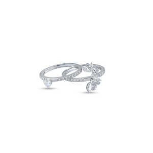 Exclusivo Conjunto de Anillos de Oro con Diamantes de Corte Marquesa, Joyería Fina - Product Image 2