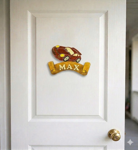 Customize <b>Door</b> Plaques Wooden Plaques Wall Hanging Cartoon Decorate Kids Intarsia Woodcraft Painted Colors For Souvenir Vietnam - Product Image 4