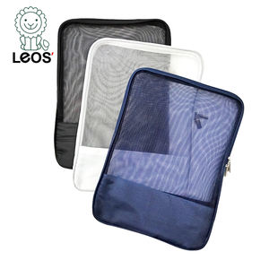 Leos Multi-Functional A4 Soft Mesh Tear Resistant Large Capacity <b>Document</b> Organizer <b>Travel</b> <b>Bag</b> Vertical Zipper Pouch <b>for</b> School - Product Image 3