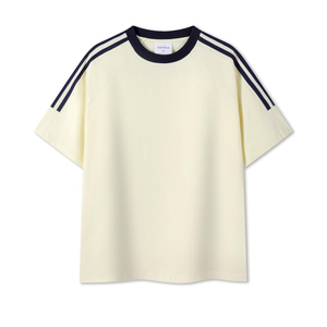 T-shirt décontracté pour homme 100 % coton, coupe ample, épaules tombantes, manches longues, col rond, couleur unie, respirant, tissu 220g - Product Image 2