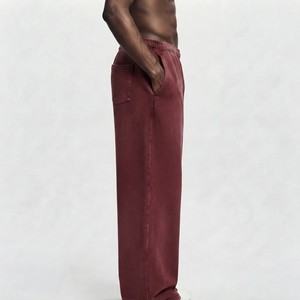 Pantalon de survêtement vintage délavé pour homme, coupe droite, coupe décontractée, logo personnalisé, molleton de coton épais, cordon de serrage, pantalon décontracté pour la détente - Product Image 6
