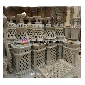 Jali Theme Fiber Glass <b>Flower</b> Pot for <b>Artificial</b> <b>Flowers</b> and Garden Decoration Lightweight Modern Design - Product Image 1