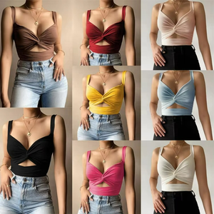 Hauts d'été 2026 pour femme : Blouses et chemises sexy et tendance, débardeurs pour femme, crop top uni personnalisé pour femme 2021 - Product Image 6