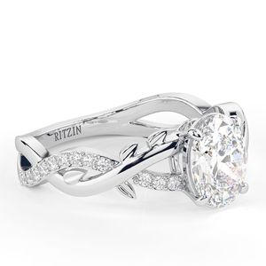แหวนเพชรทรงรีเพาะเลี้ยงในห้องปฏิบัติการ ดีไซน์เกลียวสวยหวาน ทองคำชมพู 14K สำหรับผู้หญิง เหมาะสำหรับวันครบรอบ - Product Image 3