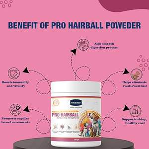 Poudre Aniamor Pro contre les boules de poils pour chiens et chats |   Pour le but de l'élimination des boules de poils | Complément alimentaire pour animaux de compagnie | Huile de foie de poisson avec <span class=keywords><strong>spiruline</strong></span> - Product Image 3