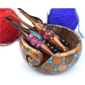 Crochet hybride en résine et bois fantaisie, poignée ergonomique, aiguille à tricoter de 5 mm à 10 mm, crochet sculpté à la main pour le tissage de fils épais - Product Image 3