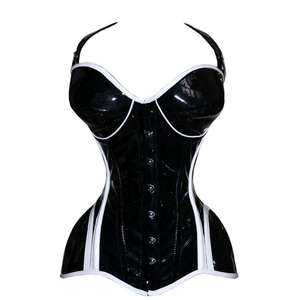 Leather Satin Lingerie Full Bust Corset Light Control Level Breathable Zipper Customization High Quality OEM Service - Product Image 3