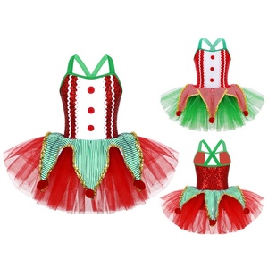 Trajes de Baile para Niñas de 4 a 14 Años, Ropa de Danza, Vestido Tutú con Volantes, Ropa de Baile para la Vida Diaria, Navidad, Actuaciones en Escenarios al Aire Libre - Product Image 1