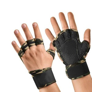 Gants de fitness demi-doigts en néoprène avec sangle de poignet réglable pour musculation, design unisexe - Product Image 5