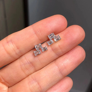 1.30CT Lab Grown Diamond Stud Earrings 14K White Gold Minimal Diamond Earrings for Women Elegant Fine Jewelry <b>Gift</b> - Product Image 1