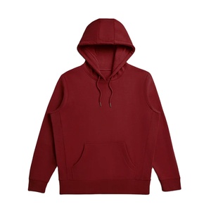 Top unisex Pullover Hoodie 350gsm <b>Red</b> Heavyweight Basics Cotton Blended 100% Cotton Custom Logo Embroidered Men Hoodies Print - Product Image 1