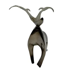 Figurine de cerf en bronze moderne, sculpture abstraite d'animal, décoration d'intérieur, pièce d'art, artisanat de fonderie, ornement en métal - Product Image 4