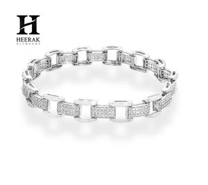 Bracelet de luxe pour homme en or bicolore 14K 18K, maillons géométriques rectangulaires, entièrement pavé de diamants de laboratoire, chaîne de créateur personnalisée - Product Image 2