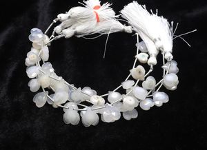 Natural White Moonstone Faceted Heart Shape Beads 11-12MM Natural White Moonstone Gemstone Beads 6 Inch Moonstone Fancy Shape - Product Image 4