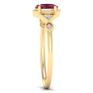 Bagues de fiançailles REYES en argent sterling 925 avec rubis ovales de 0,5 carat pour femmes, cadeaux d'anniversaire, vente en gros - Product Image 3