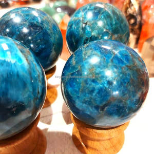 Natural Blue Apatite Polished <b>Crystal</b> <b>Sphere</b> Healing Stone - Product Image 3