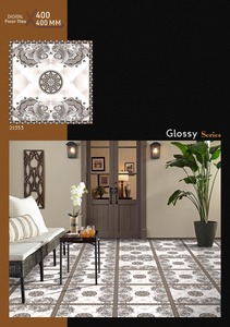 400x400mm Glossy Series Ceramic Floor Tiles Vintage Floral Pattern Digital Printed Indoor Tiles 400x400mm Glossy Ceramic Tiles - Product Image 4