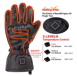 Gants de course et de cyclisme imperméables en cuir avec doublure polaire thermique antidérapante personnalisée pour l'hiver, pour une utilisation en extérieur - Product Image 2