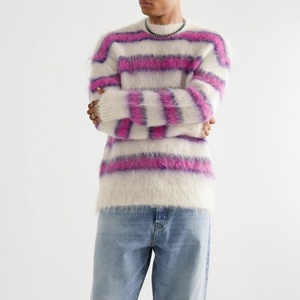 Pull en maille à col rond pour homme avec poignets et ourlet côtelés, idéal pour les occasions décontractées, le bureau, les voyages et les activités de plein air - Product Image 3