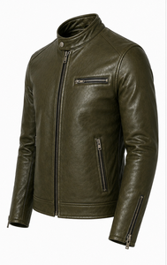 Veste en cuir de haute qualité pour hommes, très élégante et stylée - Product Image 2