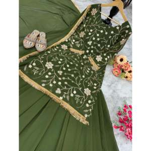 ชุดเสื้อและ lehenga สำหรับปาร์ตี้ของผู้หญิงพร้อมชุด dupatta - Product Image 6